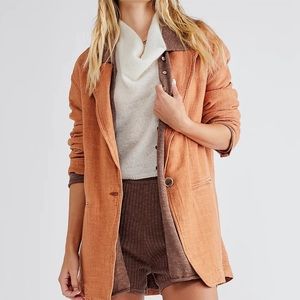 NEW Free People Toasted Orange Beckett Boyfriend Blazer S